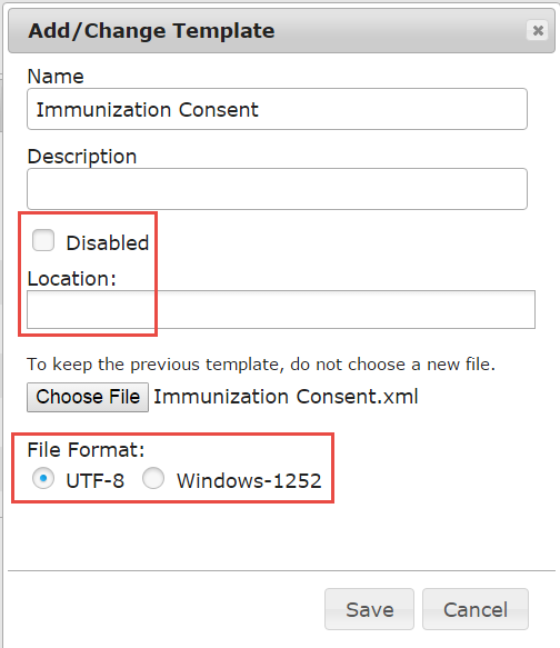 Updated Add Change Template Dialog